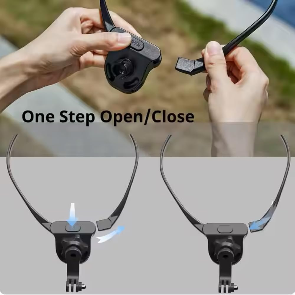 Azragon Neck Mount for Gopro, 3-In-1 Chest Shoulder Head Stabilizer with Quick Release, Hands-Free Holder for Gopro Hero 13/12/11, Insta360 X3, DJI OSMO Action, Iphone 15/14/13 Pro Max Android Phones image number 1