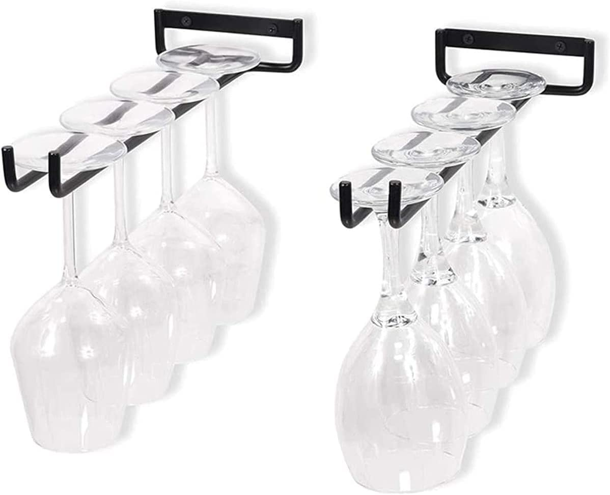 2 Pack Wine Glass Racks,Wall Mounted Hanging Rack Shelf Wine Cup Display Stand for Cabinet,Under Cabinet Wine Rack Glass Holder for Bar Kitchen (30 Cm) image number 1