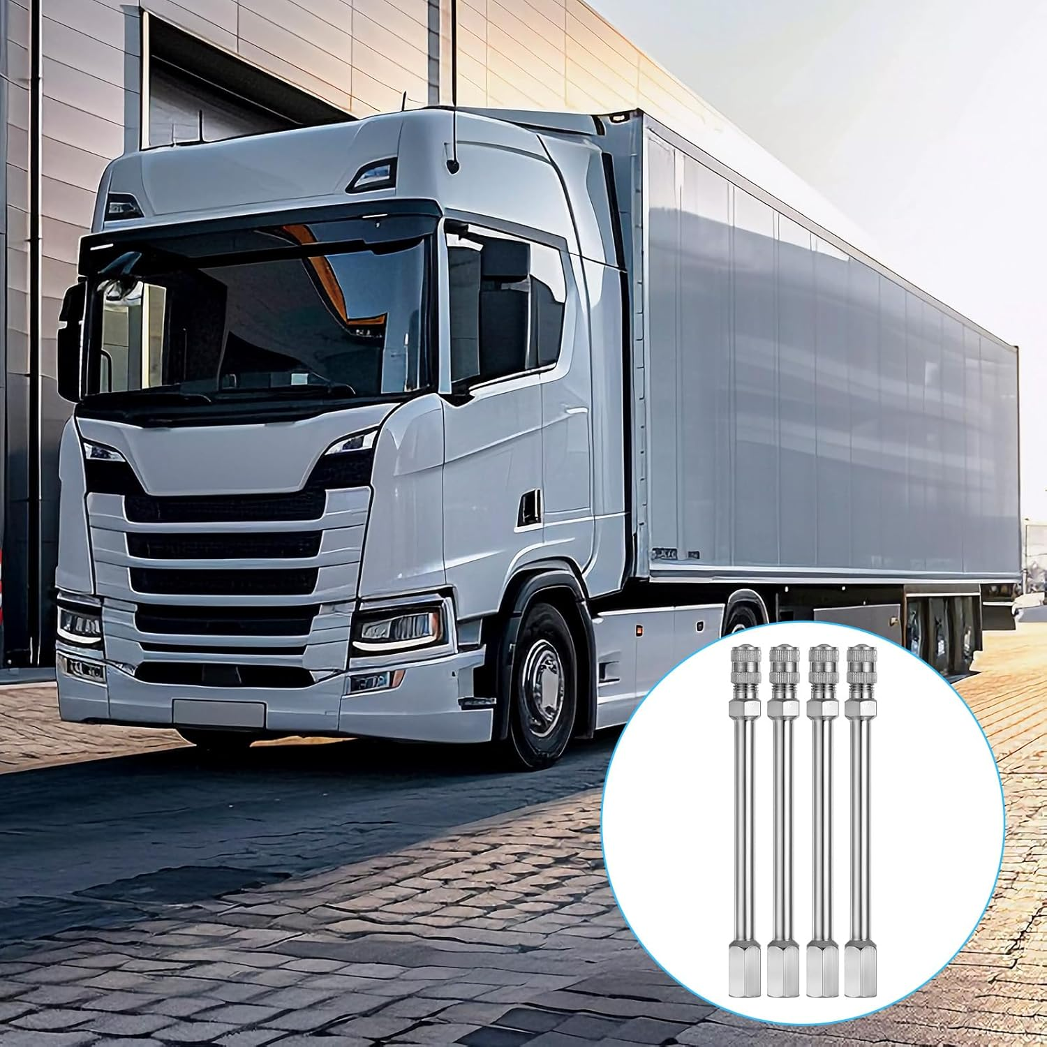 4 PCS Valve Stem Extenders, 4Inch 100Mm Wheel Tire Valve Stem Extension, Wheel Valve Extension Rod Extender Stem Caps for Trucks Cars Motorcycles Rv Mowers image number 2