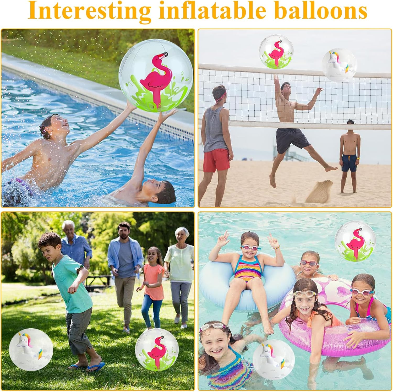 Pack of 2 Inflatable Water Balls, Inflatable Beach Balls, Water Ball, Children'S Beach Ball, Pool Party Toy for Children, Adults, Beach, Pool Party, Outdoor Activities, Diameter 30 Cm image number 4
