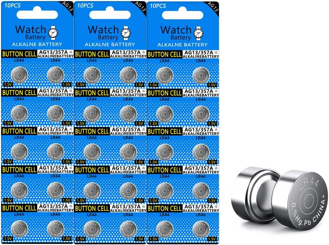 30PC LR44 High Capacity AG13 357 303 SR44 Battery Premium Alkaline Battery 1.5V Button Coin Cell Batteries image number 4