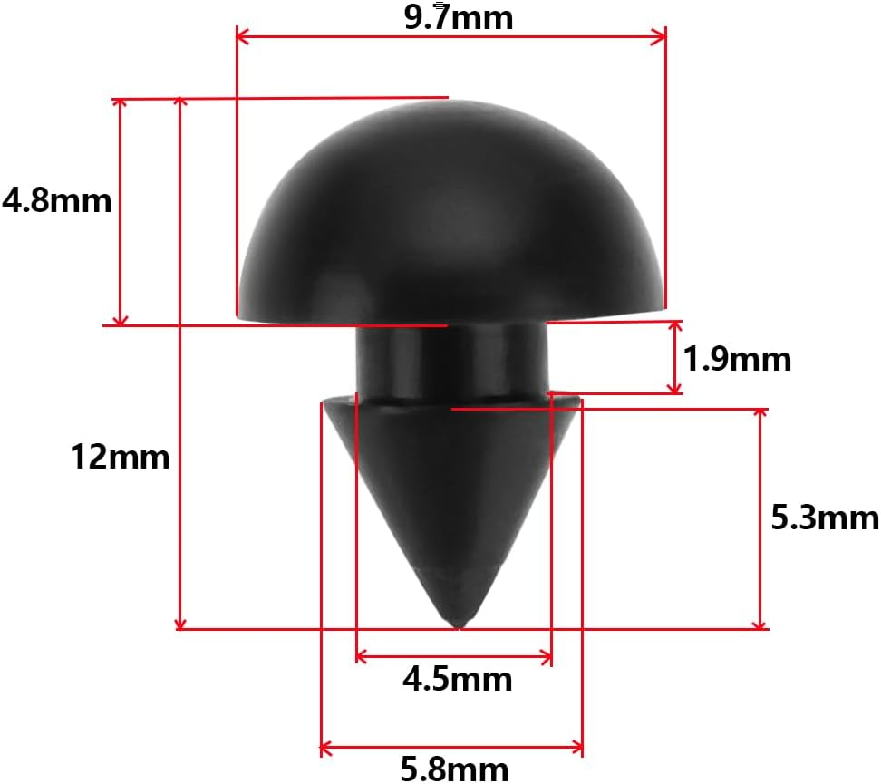 Emagtech 10 Pcs Black High Temperature Resistant Gas Stove Top Range Grate Foot Rubber Bump Stop Applicable for Diameter 4.5Mm Motorhome Cooker image number 5