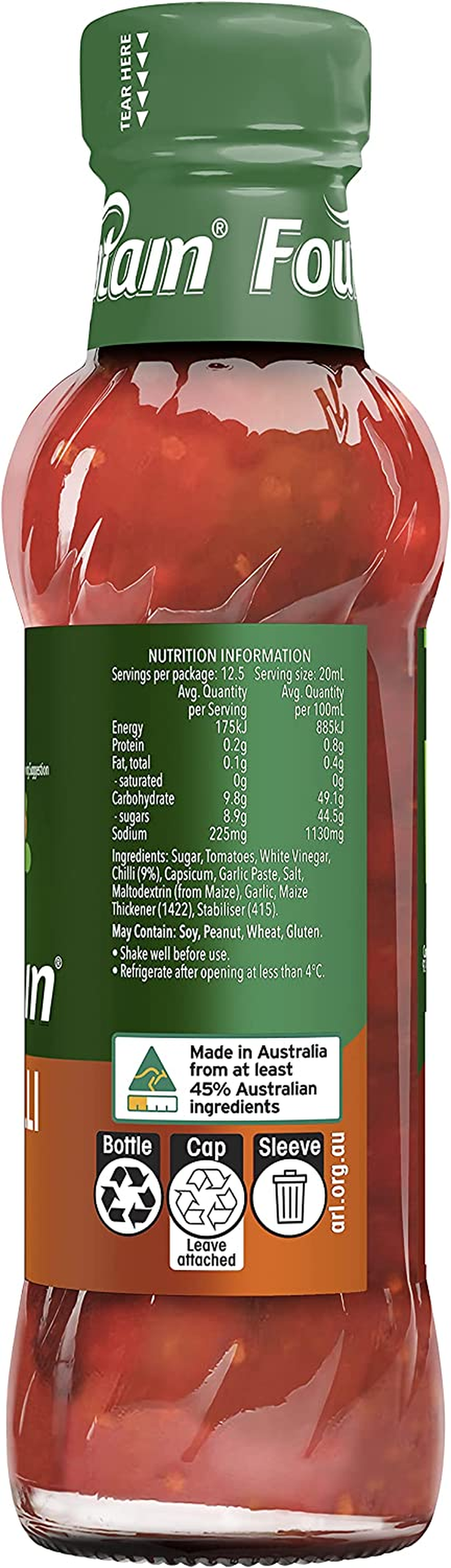 Fountain Sweet Chilli Sauce Dipping and Marinade Fountain Sauces 250Ml image number 4