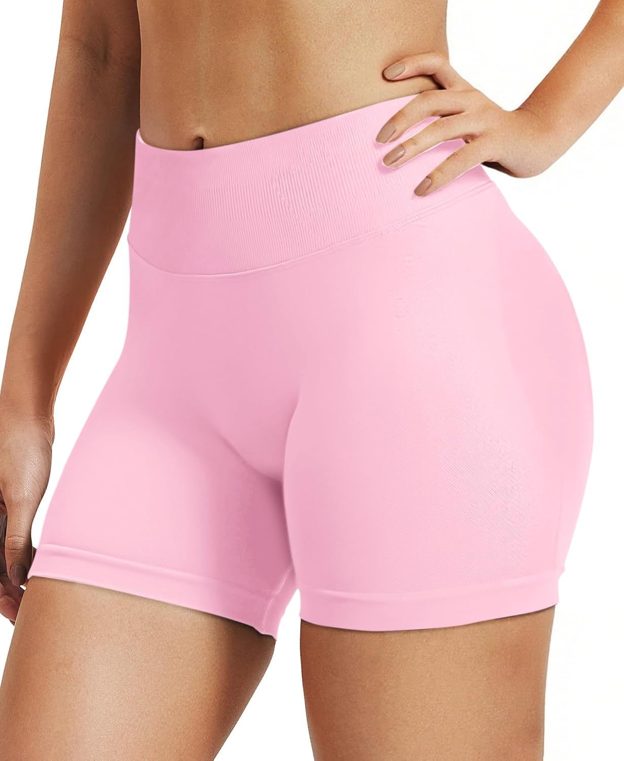 Fisoew Women Workout Impact Shorts 3.6"/ 4.5"/ 6" Scrunch Butt Lifting Gym Seamless Booty Biker Shorts