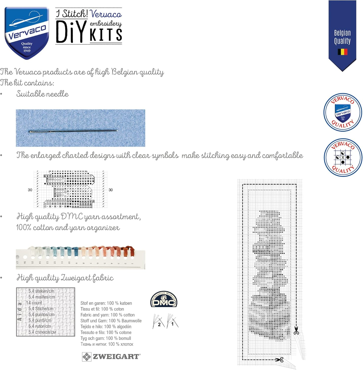 Vervaco Bookmark Books Counted Cross Stitch Kit, Multi-Colour image number 4