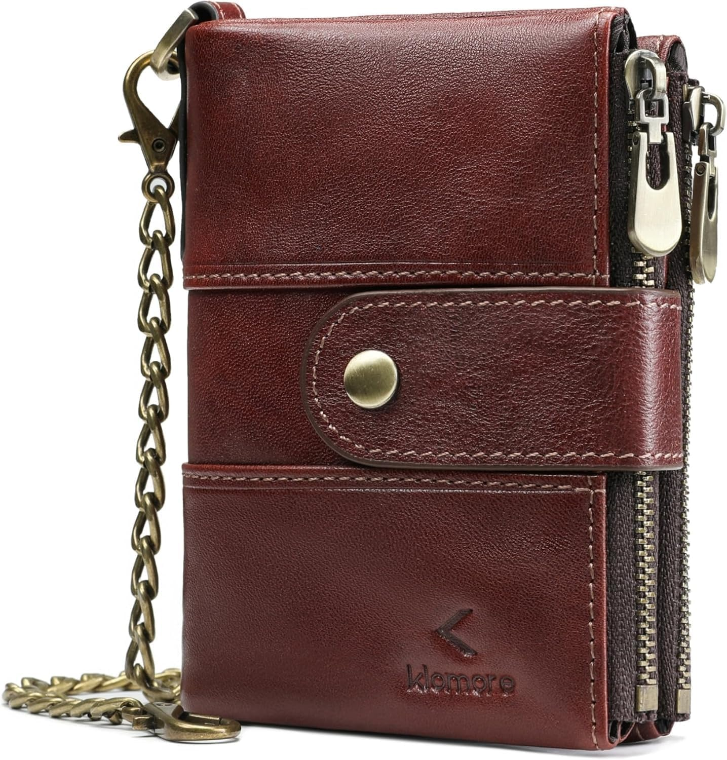 Zipper Wallet for Men Genuine Leather with Zip Coin Pocket RFID Blocking Large Capacity Bifold Purse Front Pouch Card Holder Case for Cash ID Travel, Carteras Billeteras Para De Hombres Cuero image number 4