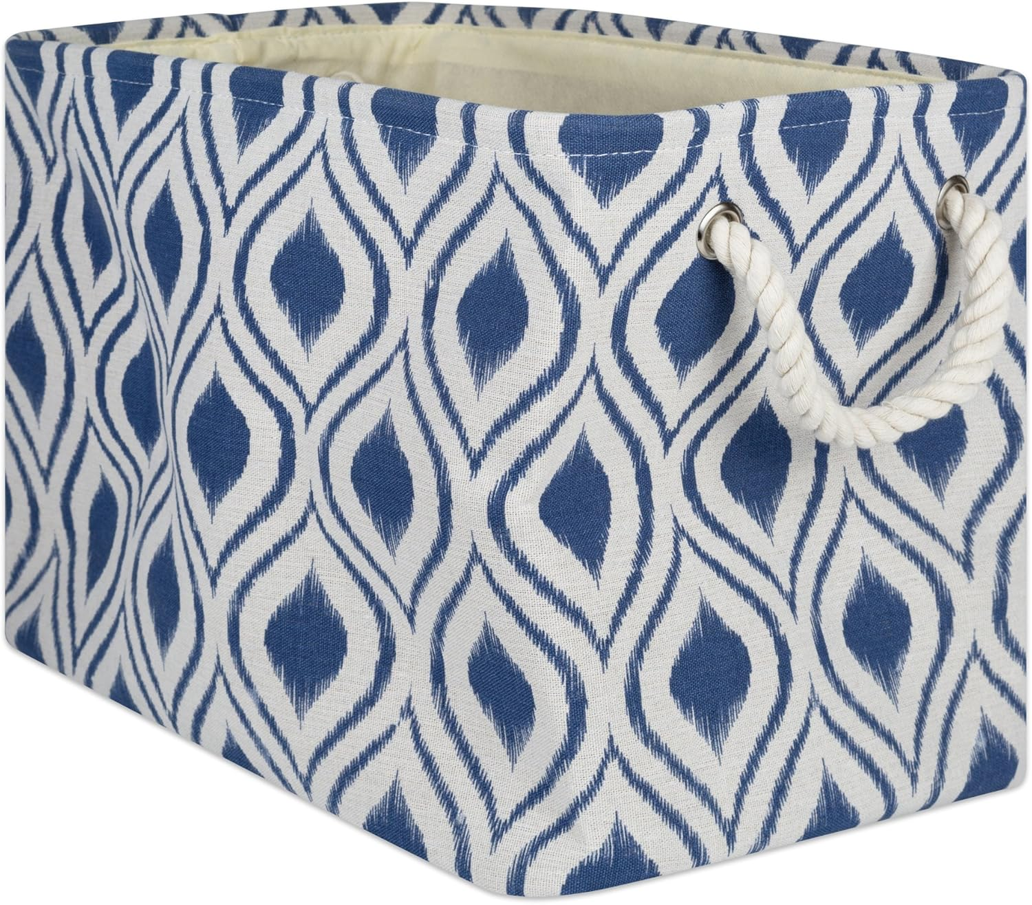 DII Polyester Container with Handles, Ikat Storage Bin, Large, Stone