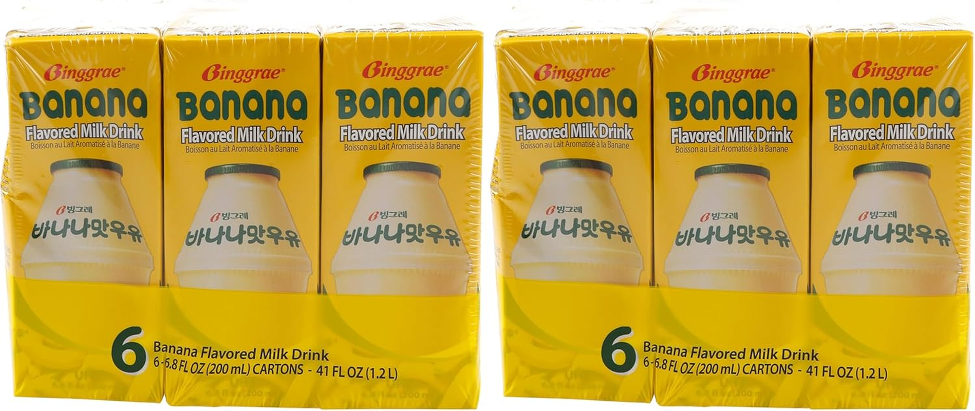 Binggrae Banana Milk Drink 200 Ml (Pack of 6) image number 4