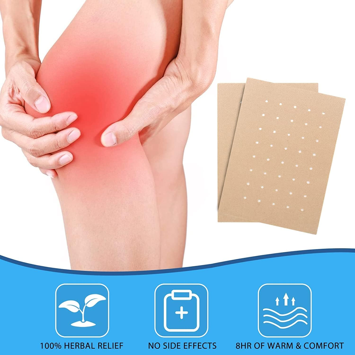 MQ Pain Relief Patches 60PCS, Arthritis Herbal Heat Patches for Back Knee Neck Shoulder Muscle Soreness, Pain Relief Patche Warming Meridians Plaster image number 1