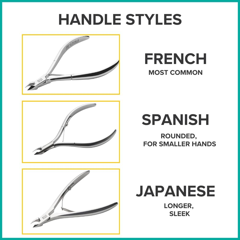 Rui Smiths Professional Carbon Steel Cuticle Nippers for Home Users, French Handle, Double Spring, 6Mm Jaw (Full Jaw) image number 4