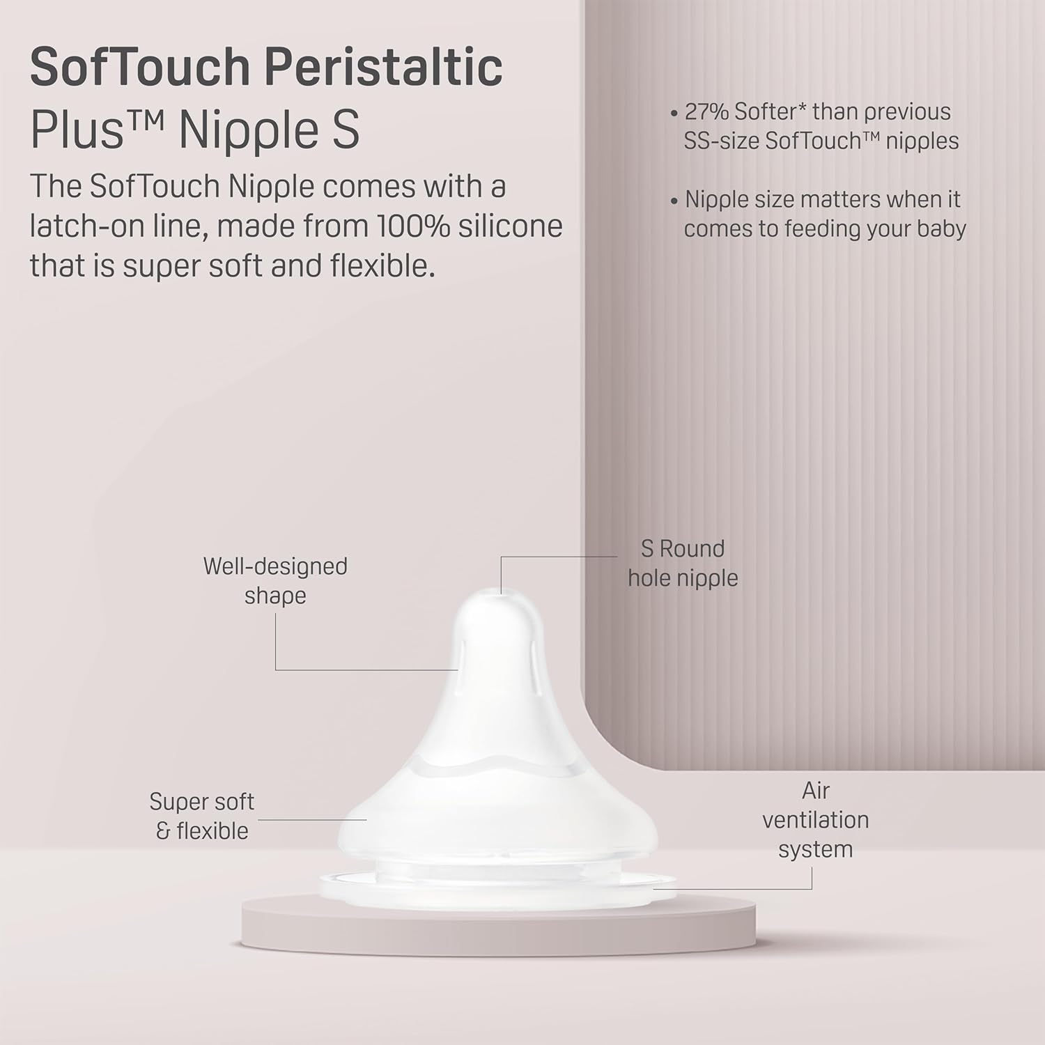 Pigeon Softouch 3 Nipple Blister Pack 2Pcs (S) image number 2