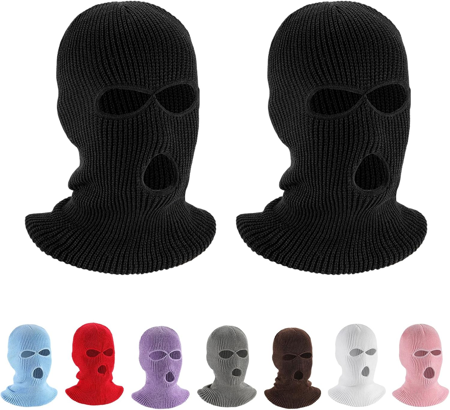 Yourkar 2 PCS Car Headrest Cover, Personalized Funny Hat for Car Seat Head Cover, Full Face Mask Design Headrest Protector for Car, Van, Truck, SUV, Universal Car Accessories (Black)