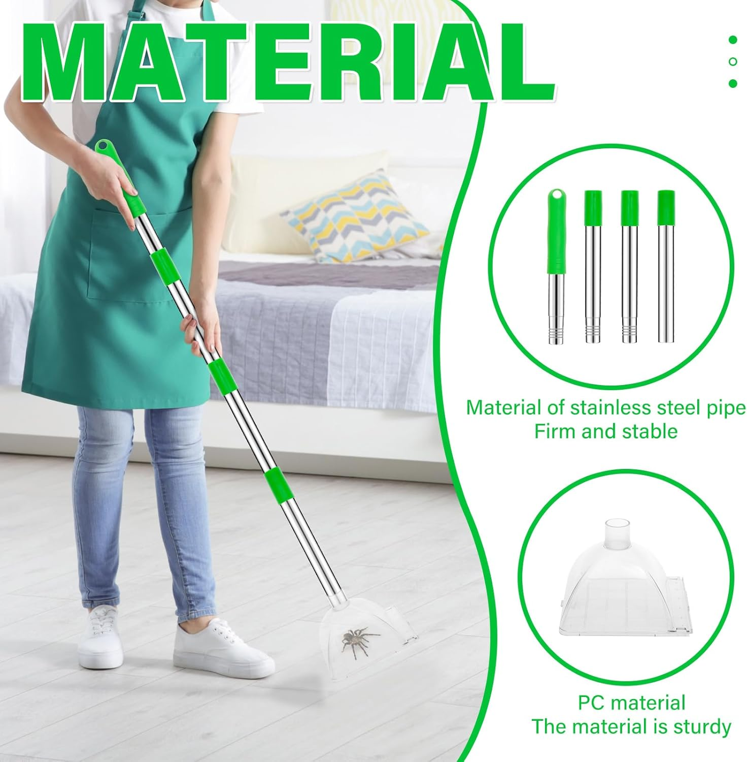 Spider Catcher, Easy Installation Hand Held Bug Catcher with Long Handle, Versatile Application for Home Indoor and Outdoor Use 14X13Cm image number 5