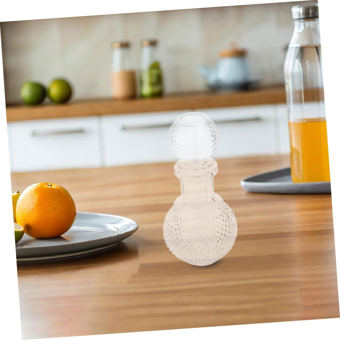 CATIEBYE Whiskey Decanter Set 2Pcs 250Ml Thickened Glass Liquor Bottle Creative Earth-Shaped Design Wine Decanter for Home Bar and Hotel Use