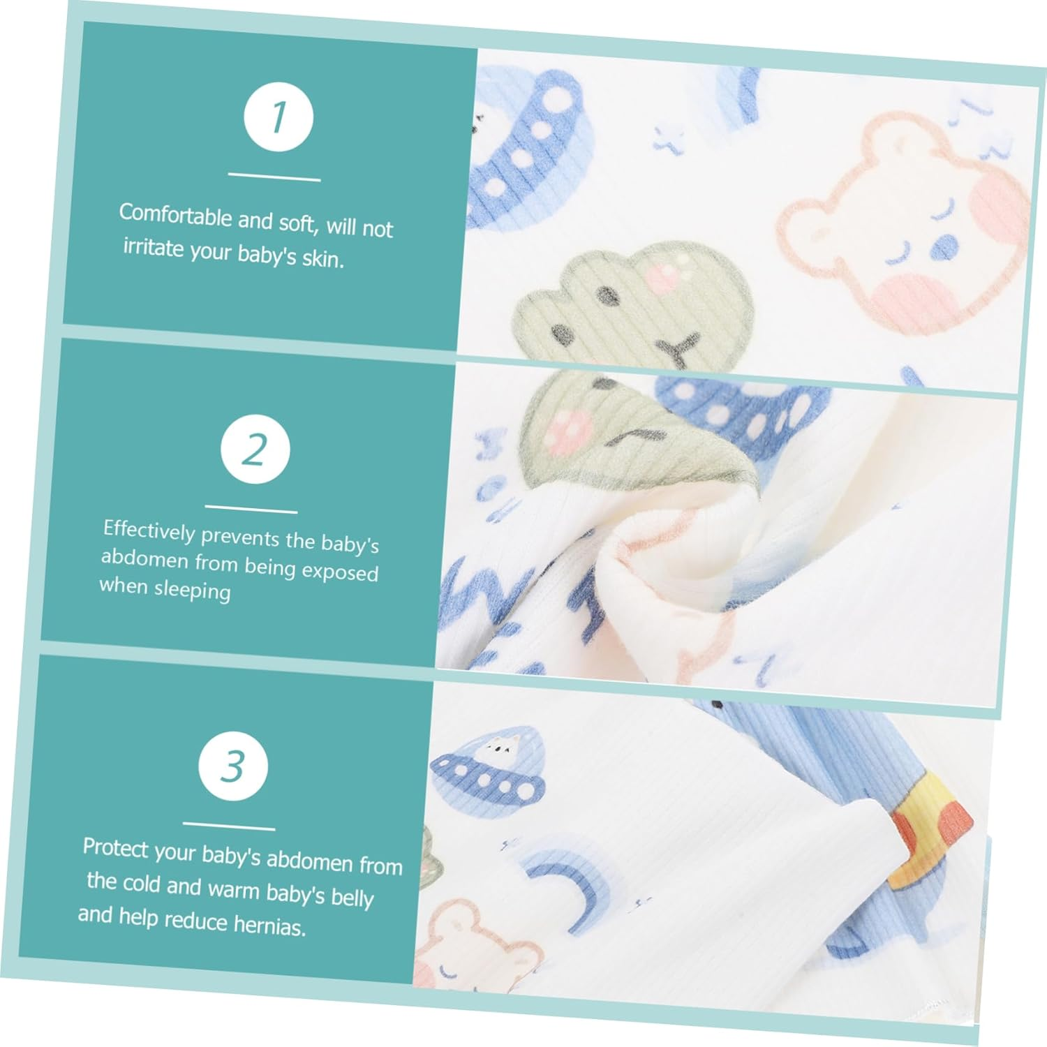 BESPORTBLE 2Pcs Baby Cotton Belly Bands Newborn Infant Abdomen Protectors Soft Seamless Double-Layer Belly Belts for Boys and Girls Four Seasons Comfort Newborn Supplies image number 5