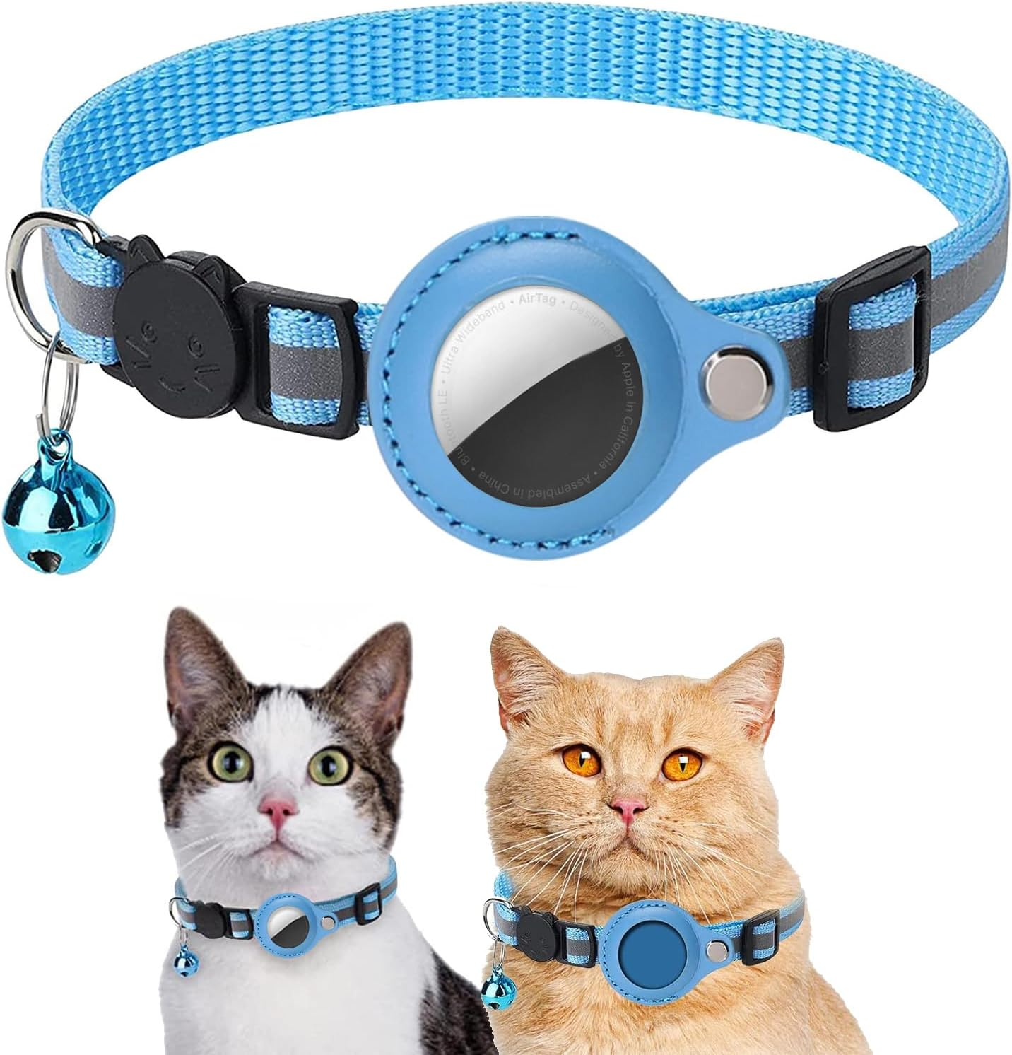 Reflective Airtag Cat Collar and Airtag Holder, Compatible with Airtag, Integrated Cat Collar, Airtag, Waterproof, Reflective Airtag Collar, Suitable for Cats, Puppies image number 4
