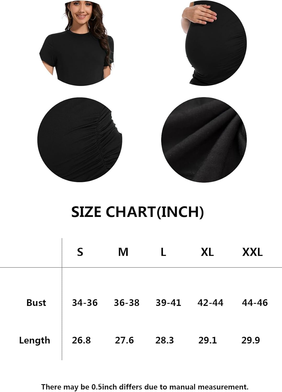 Smallshow Women'S Maternity Clothes Crew Neck Short Sleeve Pregnancy Tops T Shirts image number 2