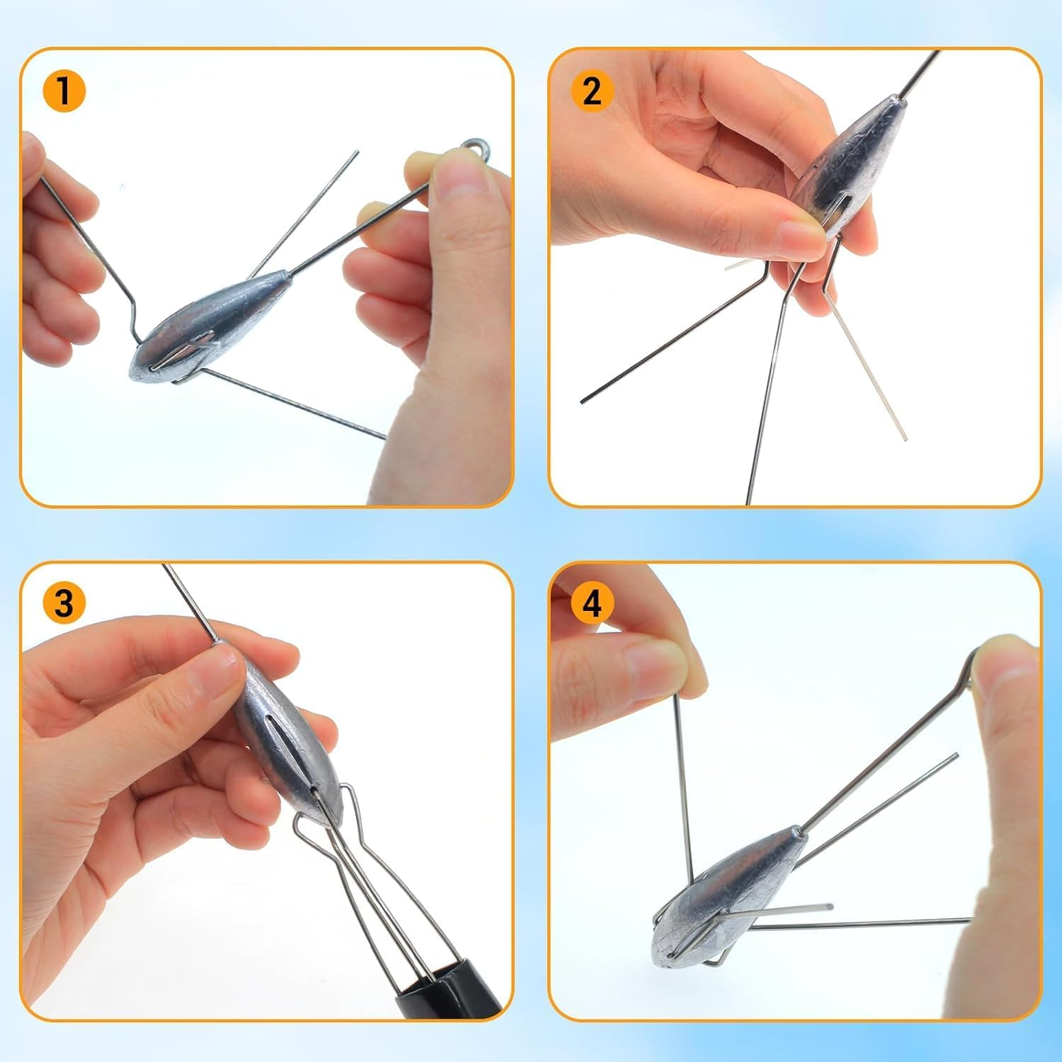 Sputnik Sinker Fishing Weights Lead Fishing Equipment Long Tail Surfing Casting Spider Sinkers for Catfish Saltwater Beach Sand Ocean