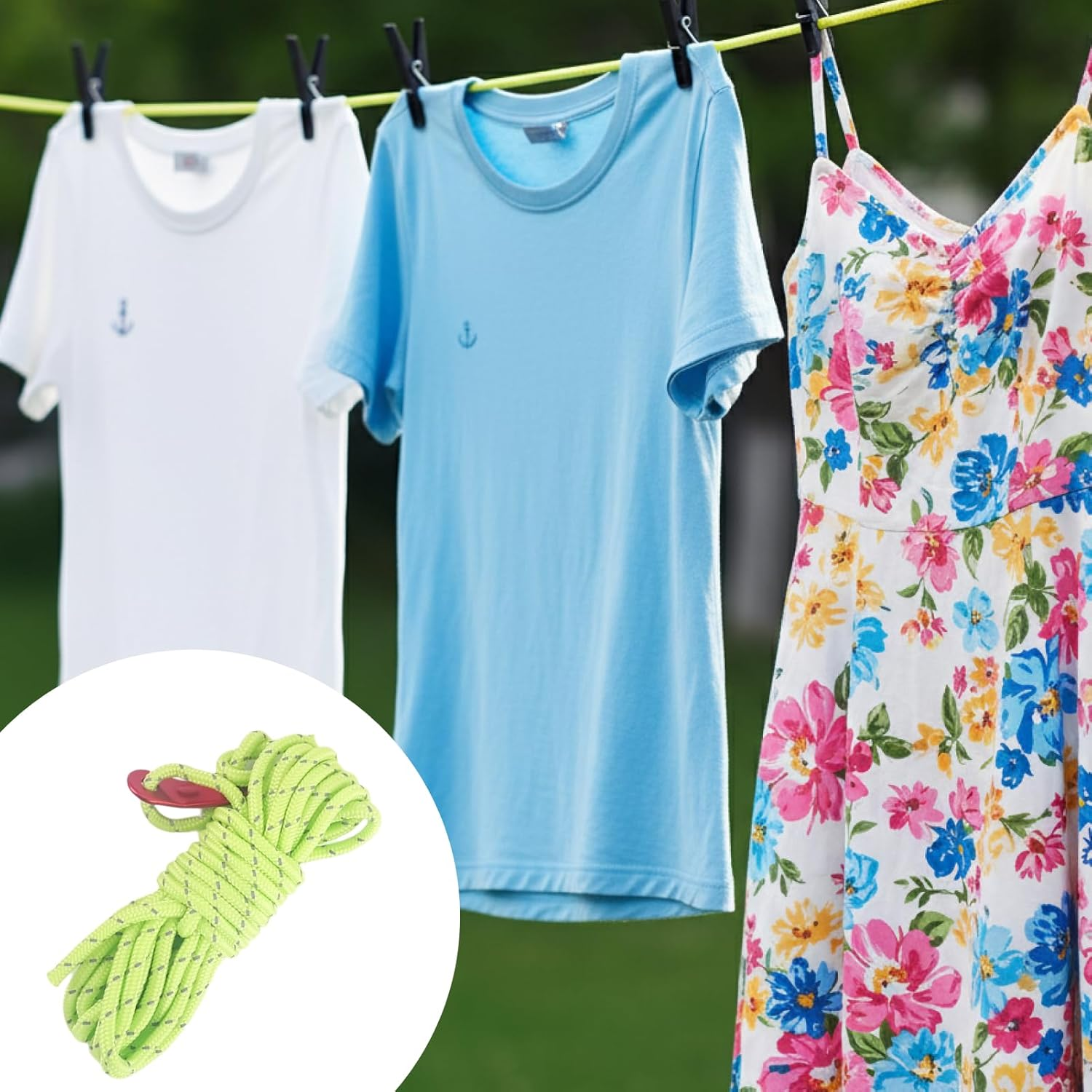 Pack of 8 Reflective Guy Ropes for Tents, 4Mm Luminous Tension Cord with Aluminium Tensioner Adjusters, Ideal for Camping, Hiking, and Awning Tents, 13.1 Feet Long, Green