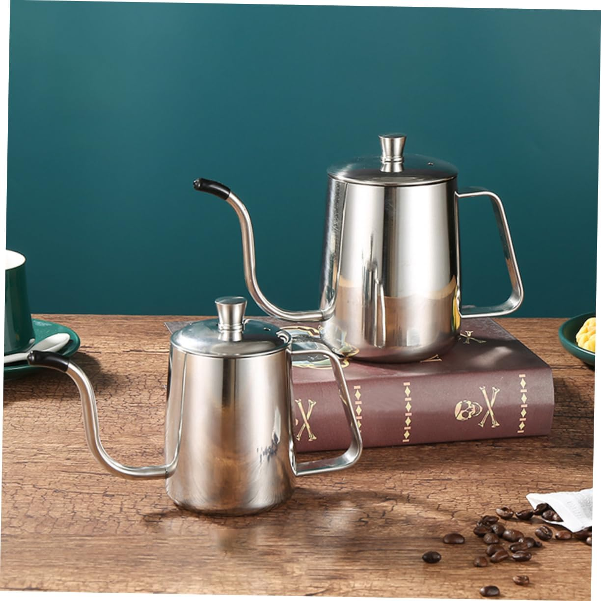 HEALEEP Gooseneck Kettle Stainless Steel Coffee Pot 600Ml Long Spout Metal Coffee Pouring Kettle with Lid for Home and Tea Brewing image number 6