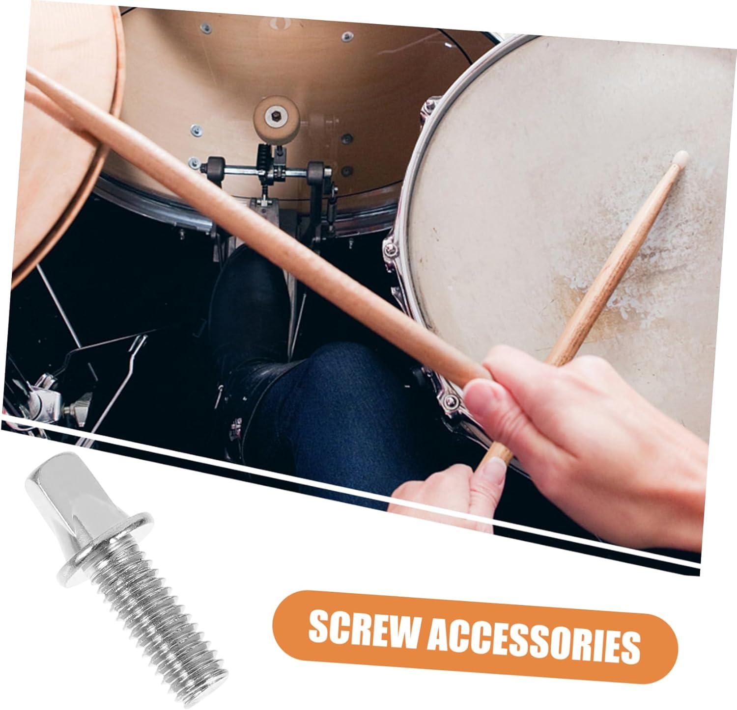 Alasum 10Pcs Drum Screw，Snare Drum Screws Drum Key Bolts Bass Drum Screw Snare Bolts for Drum Pedal Shaft image number 6