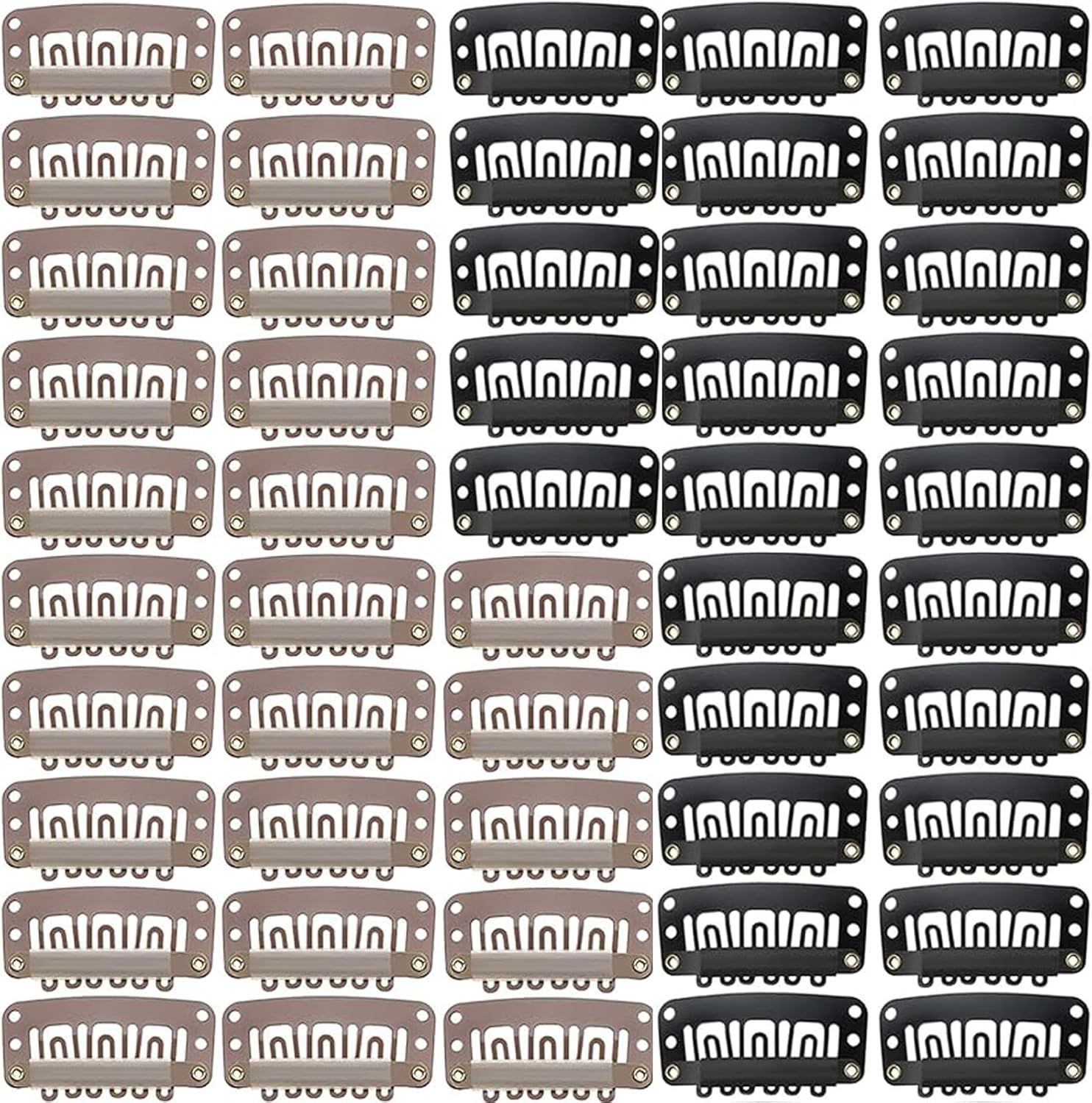 Suytvenxau Wig Clips, 50 PCS Hair Extension Clips Small Snap Clips for Wig (Dark Brown) - Versatile Small Hair Clips for Wigs and Hairpieces