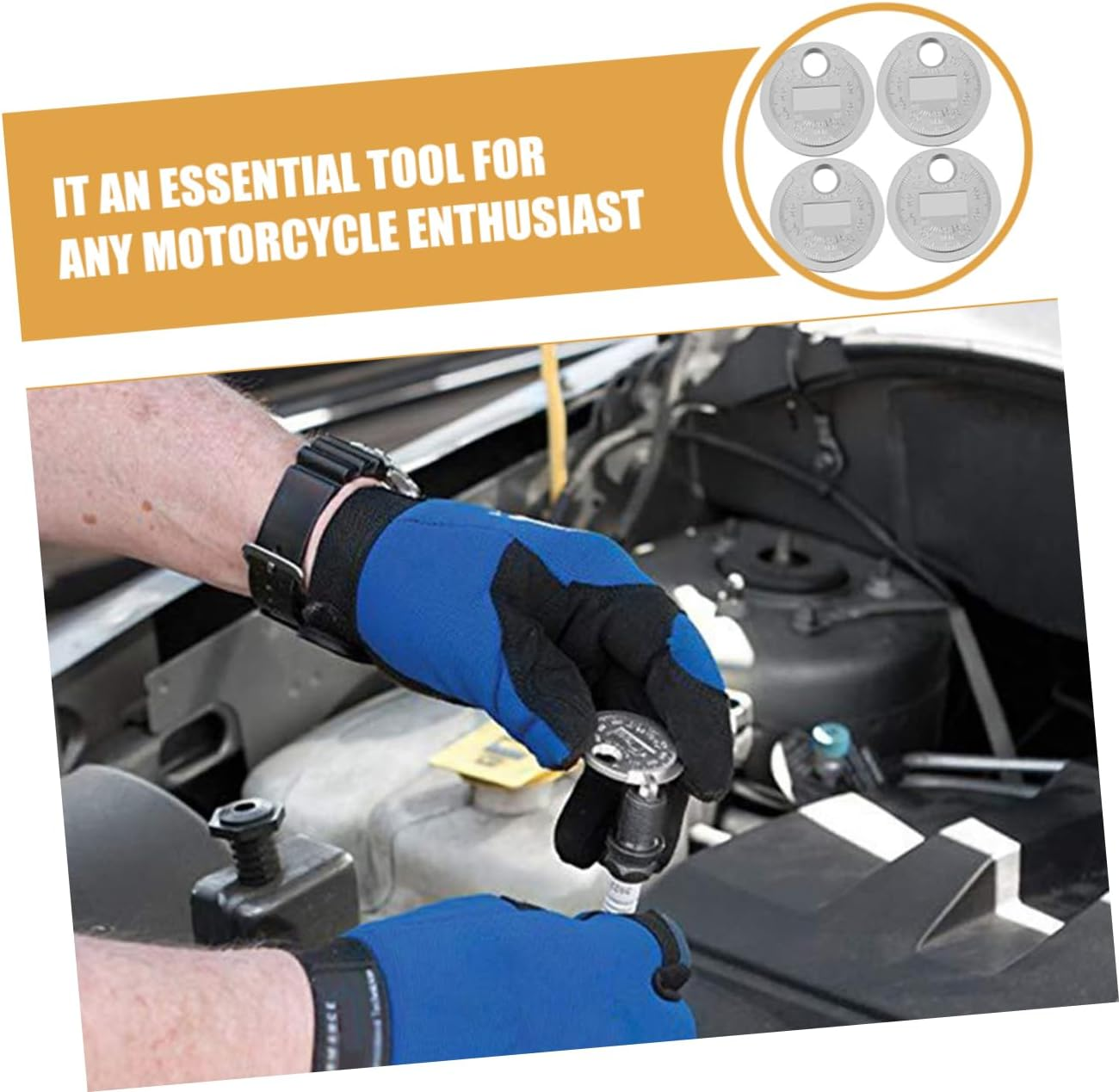 GLEAVI 4Pcs Spark Plug Gap Gauge Set 0.02''-0.1' Carbon Steel Wire Measuring Tool Professional Portable Plug Gaps Measurement for Automotive Ignition Maintenance image number 1