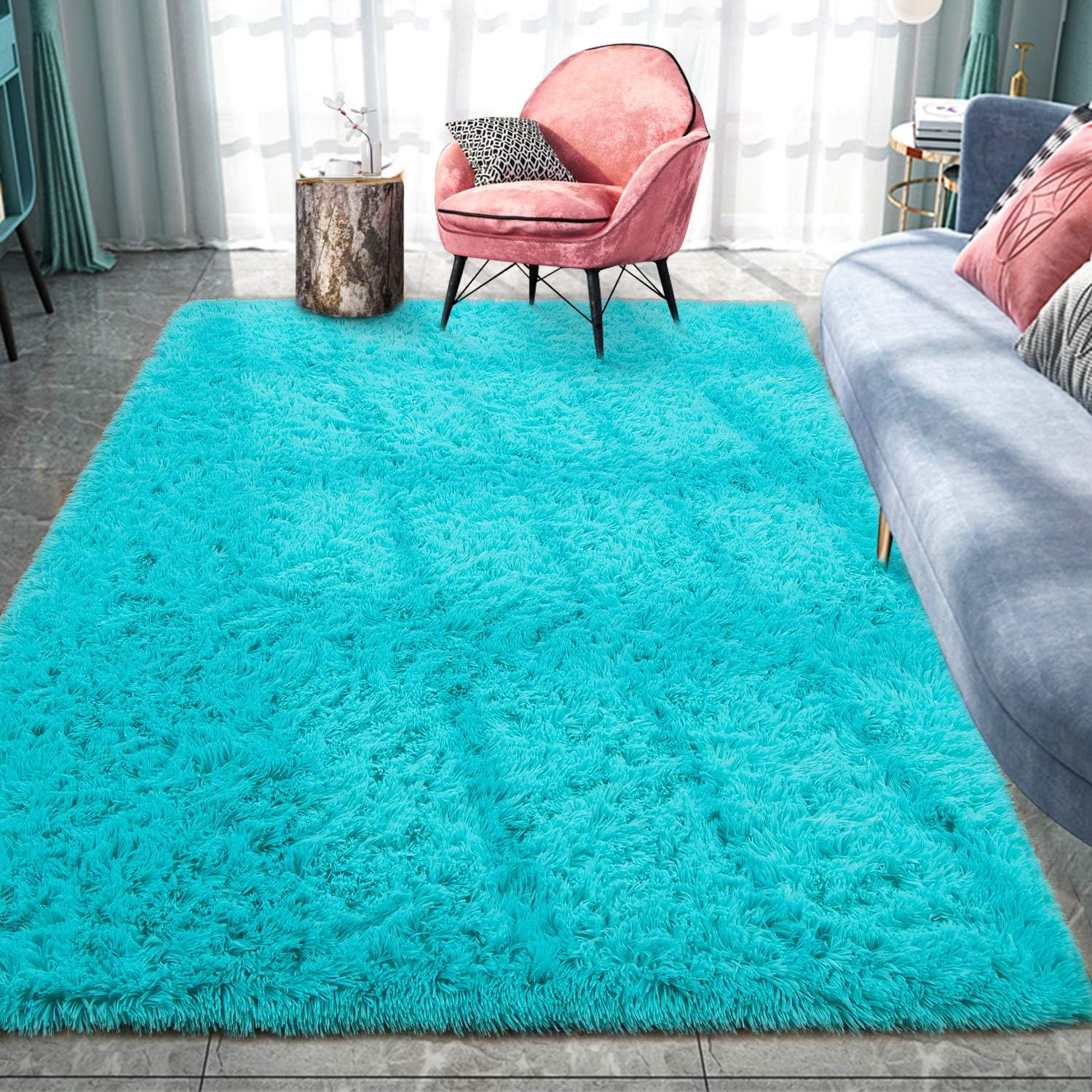 Pacapet Fluffy Area Rugs, Black Shag Rug for Bedroom, Plush Furry Rugs for Living Room, Fuzzy Carpet for Kid'S Room, Nursery, Home Decor, 3 X 5 Feet