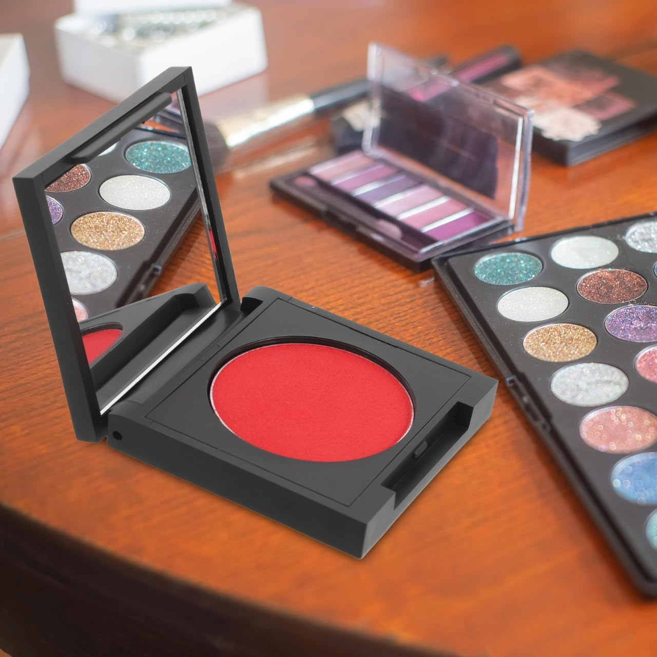 FOMIYES Matte Eyeshadow Powder Makeup Single Purplish Red &ndash; Long-Wear Monochrome Pigment for Cosplay Drama Stage Eye and Cheek Application image number 3