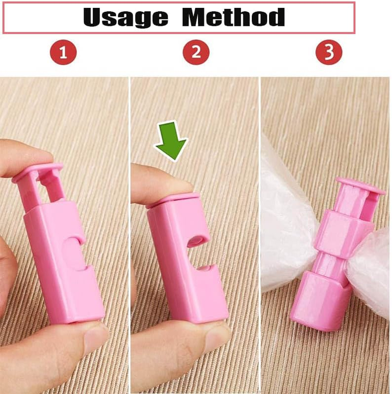 Squeeze Bread Bag Clips, Food Bag Cinch Clips, Easy Squeeze Lock, Set of 12 image number 5
