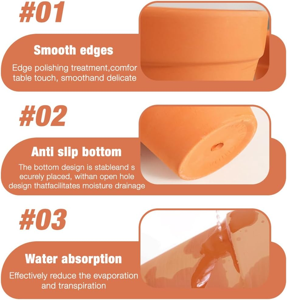 HIULLEN 24Pcs Terracotta Plant Pots, 4.8Cm Small Ceramic Plant Pots, Mini Flower Pots, Multi Purpose Mini Terracotta Pots for Plants, Flowers, Candle Making, and Painted Art image number 4