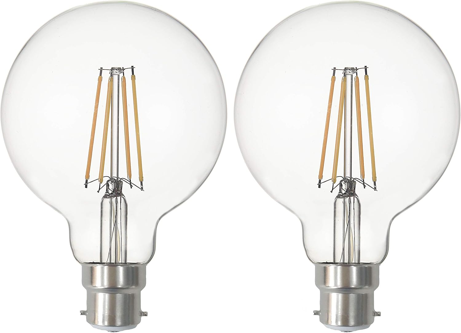 SD LUX B22 LED Bulbs Globe BC Vintage Filament Led Light Bulbs,G95 No Flicker Edison Bayonet LED Bulbs - 8W 850LM Warm White 2700K,Non-Dimmable, 2 Packs image number 4