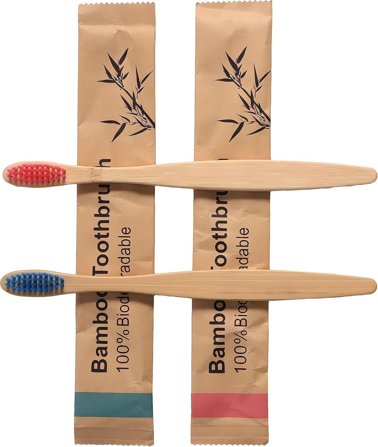 10PCS Colorful Natural Bamboo Toothbrush Set Soft Bristle Individually Wrapped (Multi-Colors) image number 5