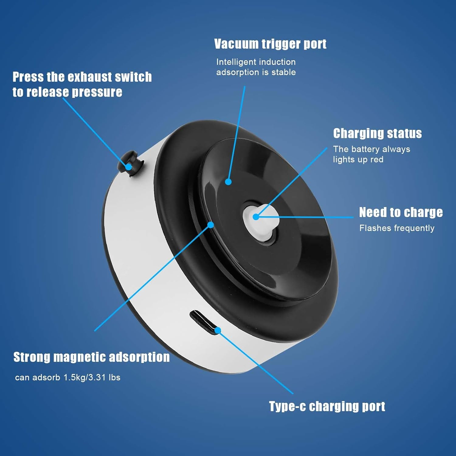 Magnetic Cell Phone Holder Suction Cup for Car, 360&deg; Rotation Mobile Phone Holder Adjustable Magnetic Suction Cup Holder for Windscreen Dashboard (Silver) image number 6