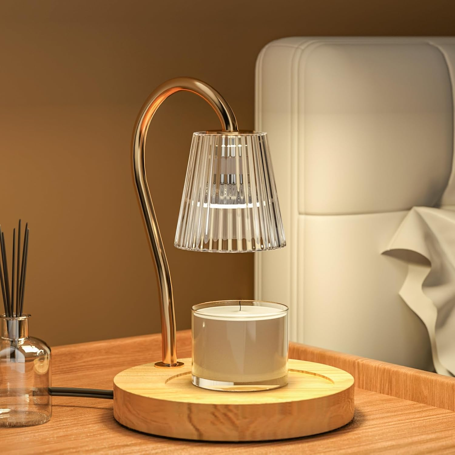 Candle Warmer Lamp, Electric Candle Lamp Warmer, Gifts for Mom, House Warming Gifts New Home Bedroom Decor Dimmable Wax Melt Warmer for Scented Wax with 2 Bulbs, Jar Candles image number 1