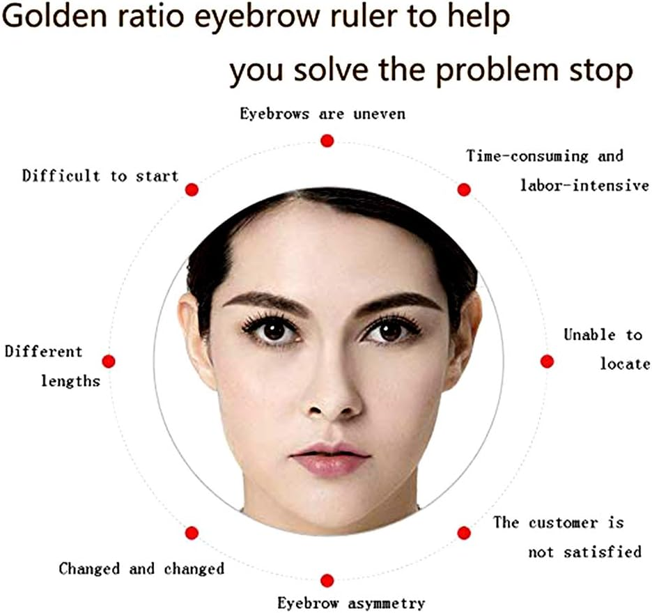 Dr.Pedi Eyebrow Golden Ratio Caliper Stencil with Flexible Arms Microblading Permanent Makeup Reusable DIY Tattoo Ruler Measurement Symmetrical Tool Foldable, Silver, 2 Piece Set image number 4