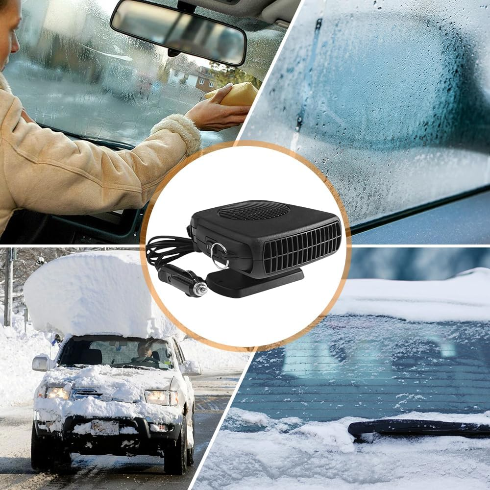 Car Heater,12V Portable Auto Heater with 2 in 1 Fast Heating and Cooling,Plug in Cigarette Lighter Defroster,120W Car Demister,Defogger 360&deg; Rotation for Vehicles Quick Heating Air image number 5