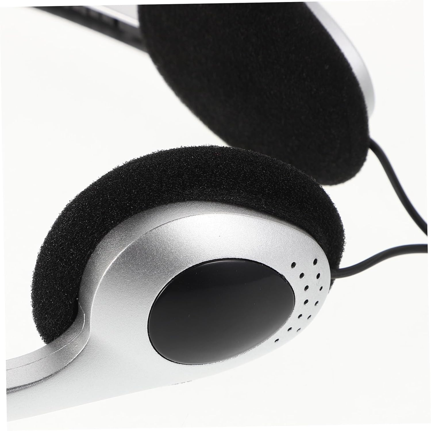 JEWEDECO Retro Ear Headphones with Silver Spray Finish for School Classrooms and Libraries Comfortable Wired Headset Compatible with Cell Phones Computers Tablets Inline Control for Easy image number 5