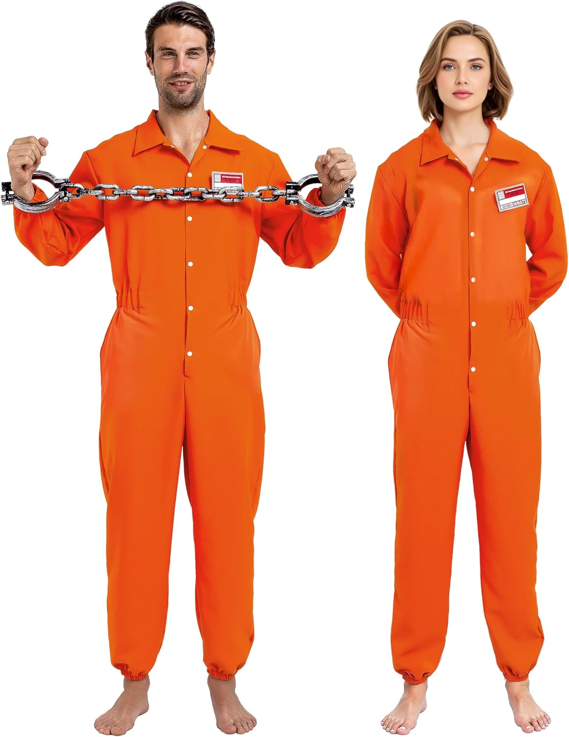 Spooktacular Creations Orange Prison Jumpsuit Men, Prison Costume Adult for Halloween Costumes with Name Tag image number 5