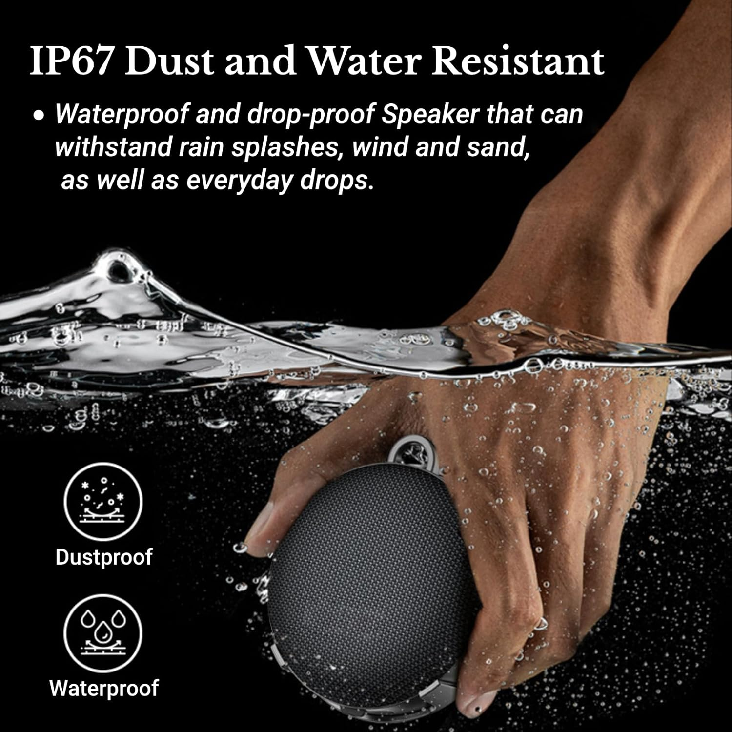 Jectse Bike Speaker, IP67 Waterproof Portable Speaker with Cycling Mount, Dual Pairing Wireless Bluetooth Speaker, 8W Surround Sound, Sporty Style for Outdoor Activities (Black) image number 2