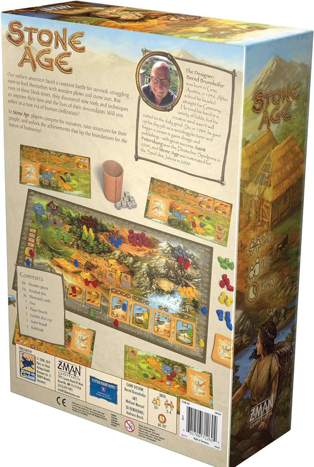 Z-Man Games Zman Games Stone Age Board Game,Brown image number 2