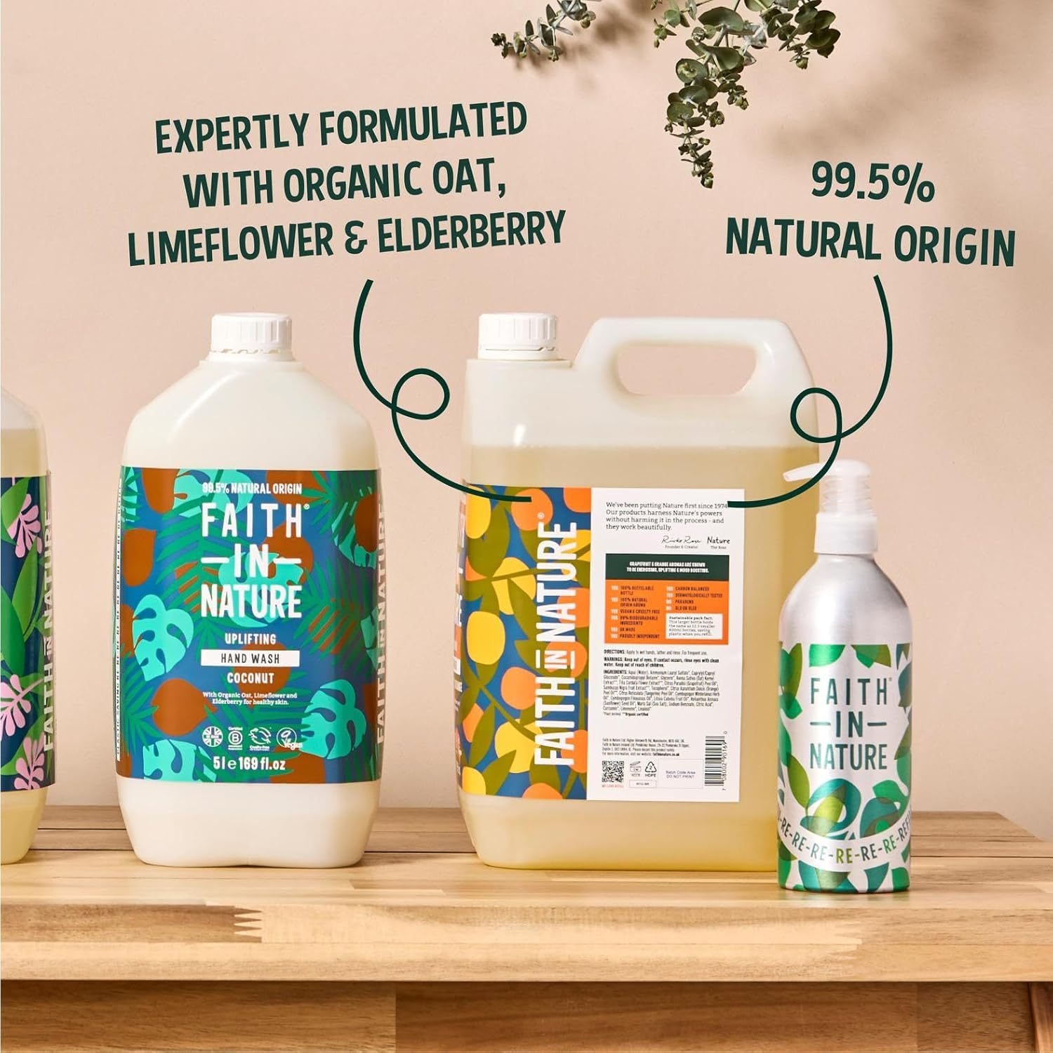 Faith in Nature Natural Grapefruit and Orange Hand Wash, Invigorating, Vegan and Cruelty Free, No SLS or Parabens, 5L Refill Pack image number 5