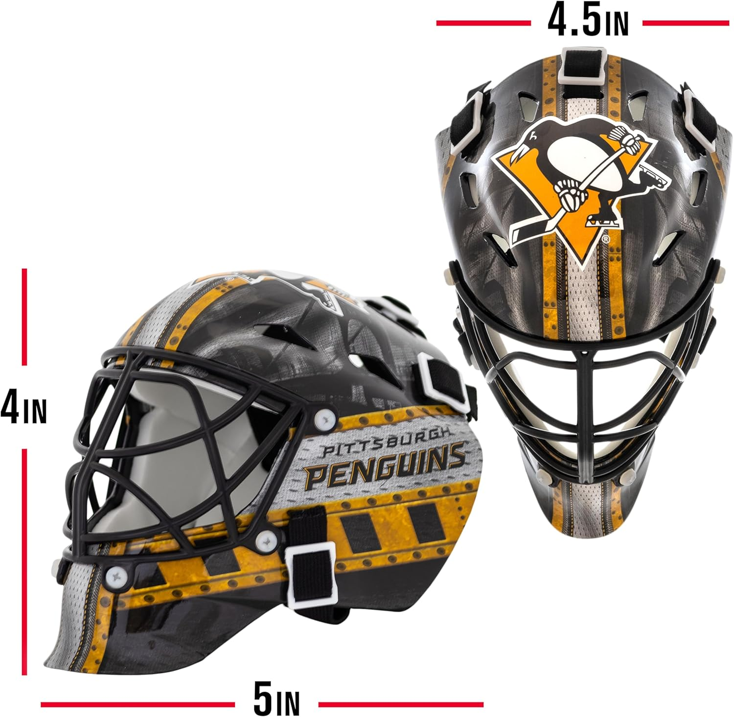 Franklin Sports NHL Team Logo Mini Hockey Goalie Mask with Case - Collectible Goalie Mask with Official NHL Logos and Colors image number 4