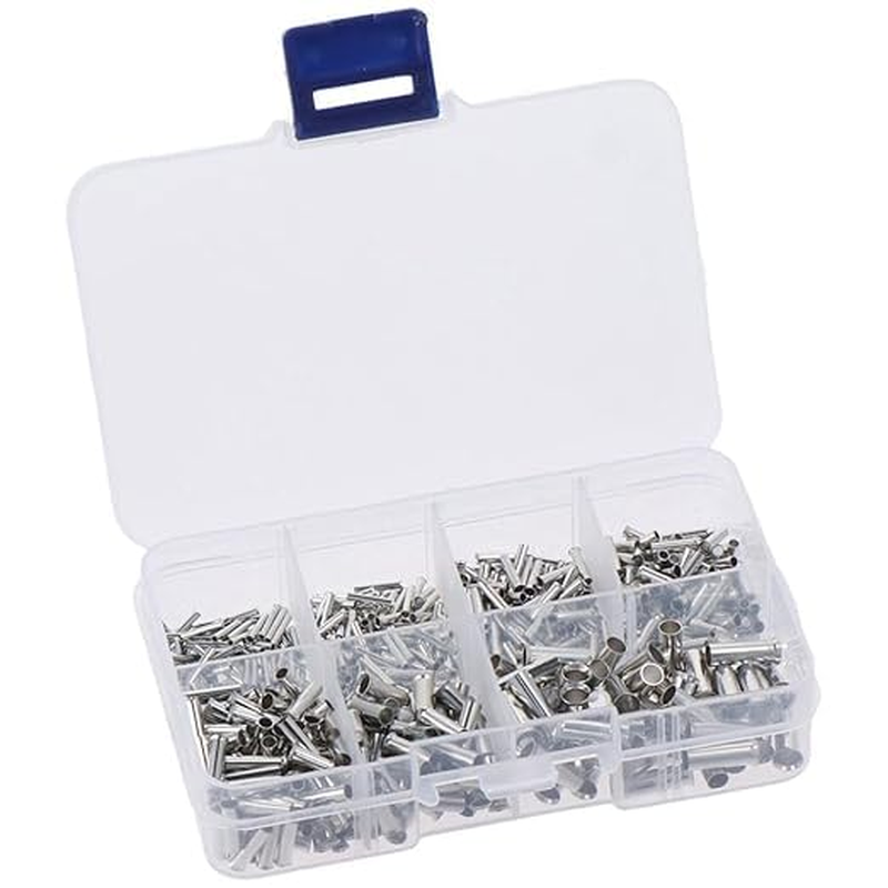 600Pcs Wire Copper Crimp Fitting Ferrules Assortment Kit, 7 Sizes, 22-10 AWG Wire Ferrules Kits, Electrical Cable Pin Cord End Terminal for Electric Connectors. image number 4