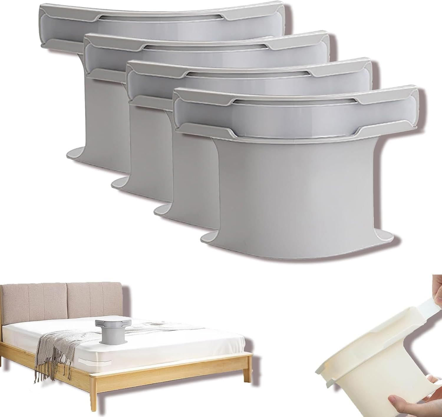 4Pcs Lock Sheet Holders Set, Bed Sheet Holderfitted Sheet Straps/Holders Keep Sheets Firm & Tight,Bed Sheet Holder，Anti Slip Design Is Not Easy to Fall Off，Easy Installation (Grey-4Pcs)