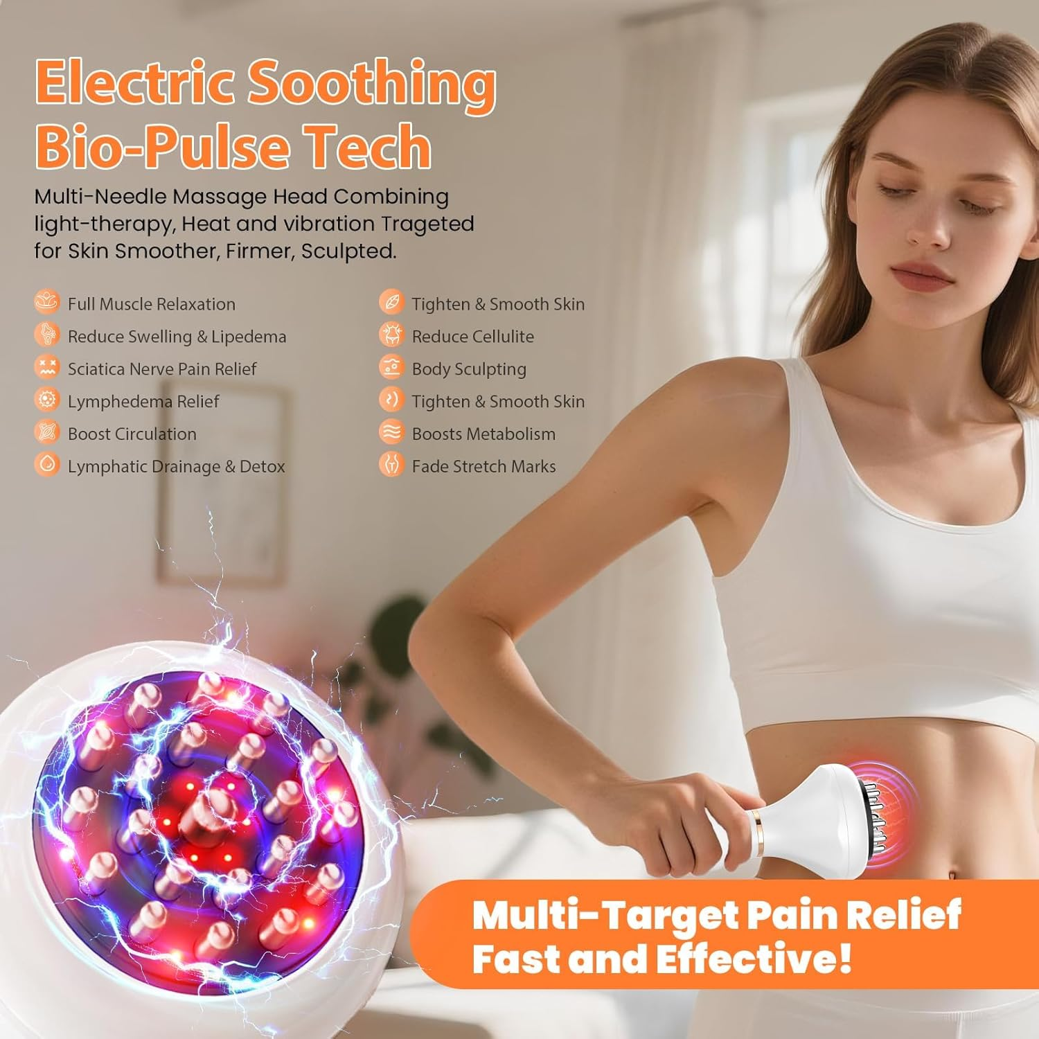 Body Sculpting Machine, Lymphatic Drainage Massager & anti Cellulite Massage Tool, Helps Reduce Stretch Marks & Cellulite, Pain Relief Devices for Sciatica Nerve, Legs, Arms, Hip, Muscle & Lower Back image number 3