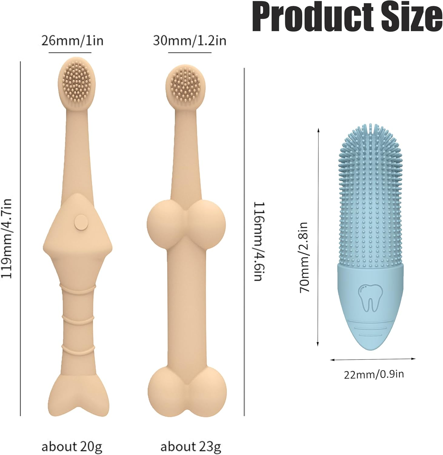 Pet Dental Care Kit, 4-Pack Silicone Finger Toothbrushes for Dogs and Cats, Ultra-Soft