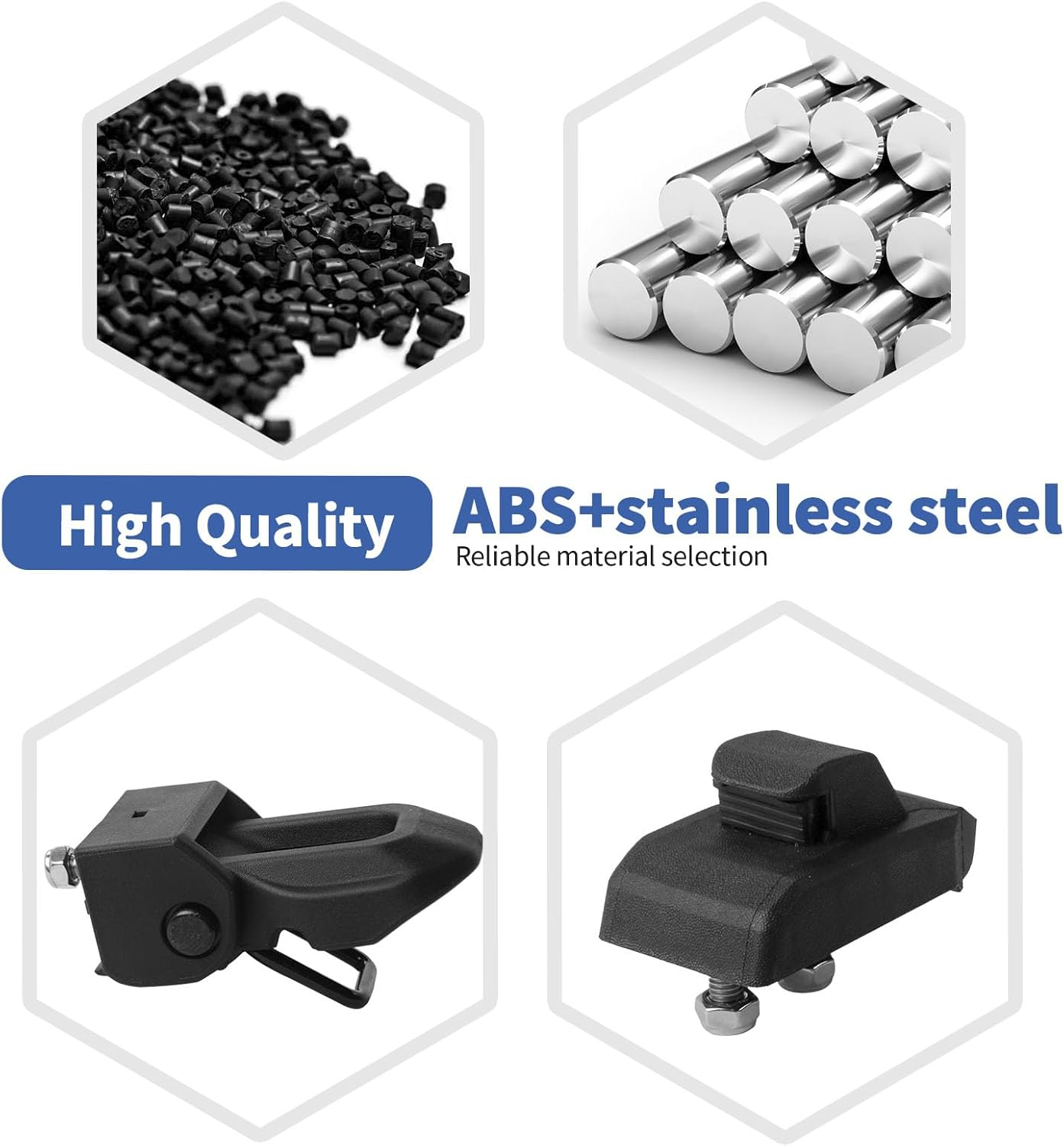 2018 Jeep Wrangler JL OEM Original Black Stainless Steel Latch Locking Hood Catch Kit