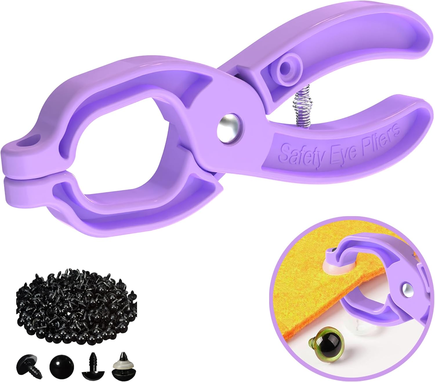 Safety Eye Tool Auxiliary Tool for Attaching Safety Eyes for Crocheting Safety Eyes Crochet Tools for Amigurumi Crochet & Stuffed Animal Eyes Making Supplies Tool（Purple）