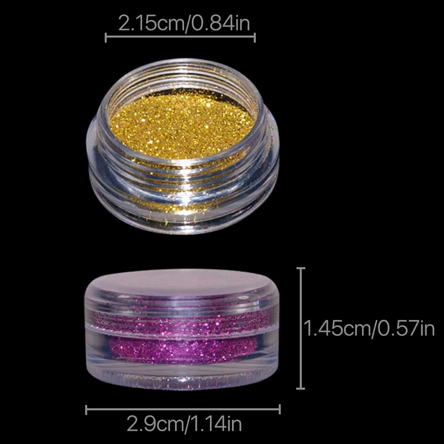 GYB 12 Pcs Mixed Color Nail Art Acrylic Glitter Powder DIY Decoration Uv Acrylic Gel Tips image number 4